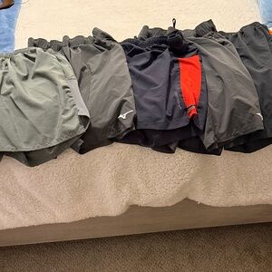 Mizuno, Nike, and Brooks men’s Gray and Black Shorts Collection
